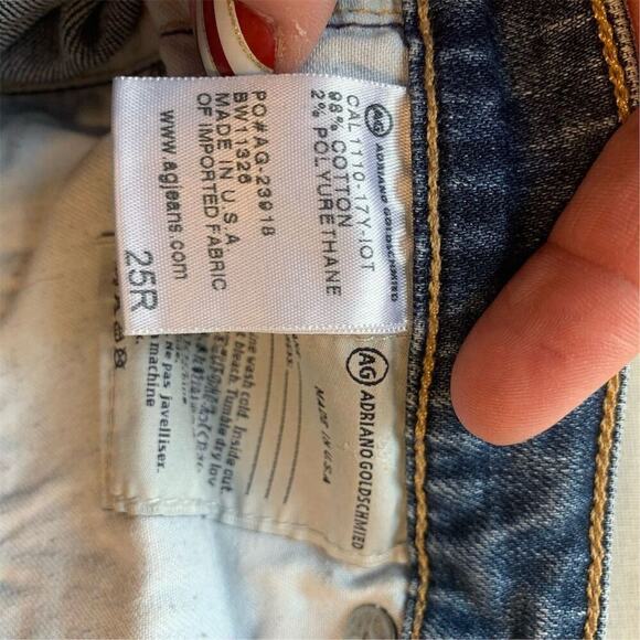 AG Adriano Goldschmied Women's The Stilt Distressed Jeans Size 25 Blue Denim - Picture 14 of 16